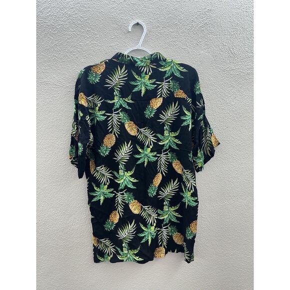 Mens Unbranded Black Floral Pineapple Short Sleeve Button Up Shirt Size Unknown - Picture 7 of 10